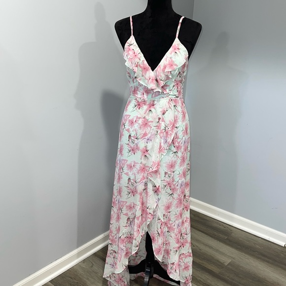 Fashion Nova Grow Matter What floral maxi dress size small mint pink NEW - Picture 3 of 16